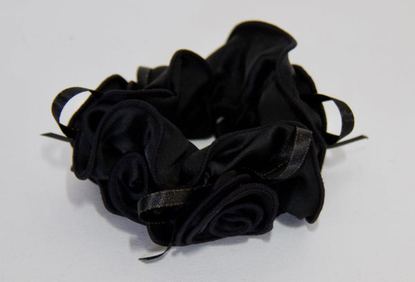 Satin Side Flower Scrunchie