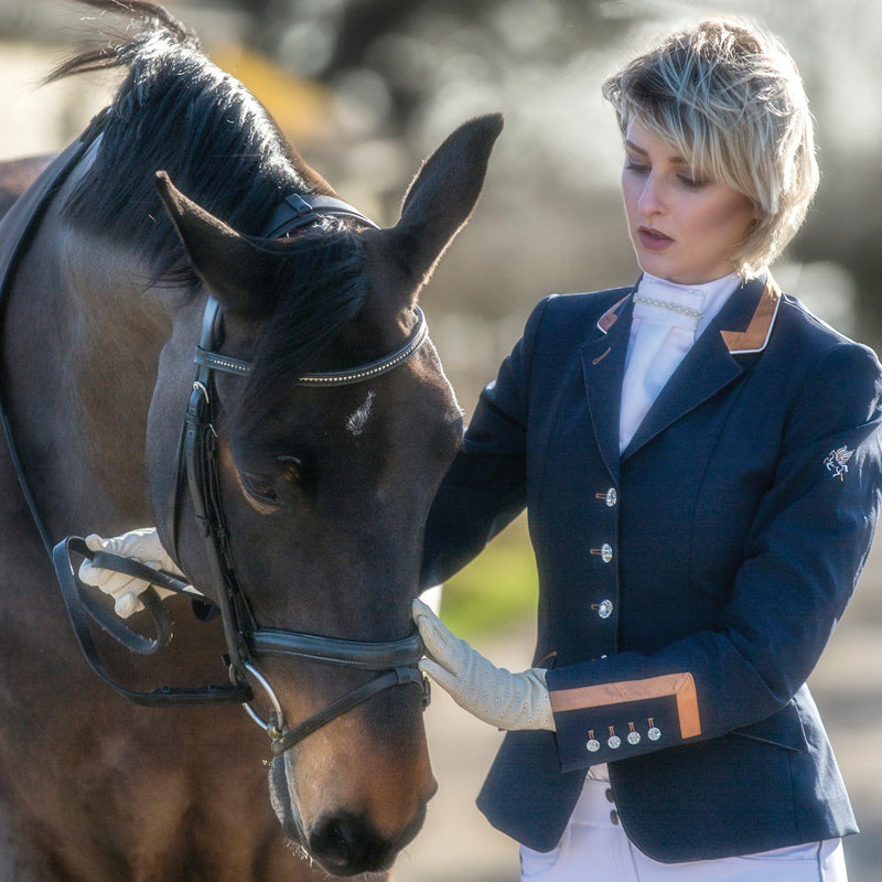 Ladies Charlotte Short Jacket, Navy & Copper