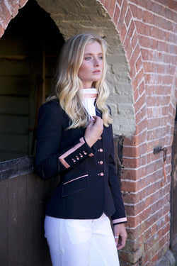 Ladies Charlotte Short Jacket, Black & Rose Gold