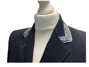 Ladies Charlotte Short Jacket, Navy & Blue Gold Paisley