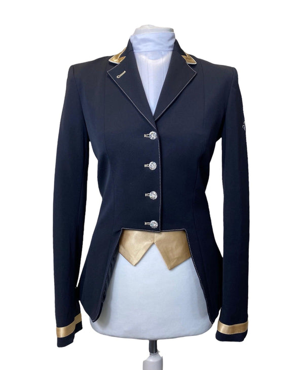Ladies Gina Cutaway Short Jacket, Black & Neo Gold Detailing - RTW