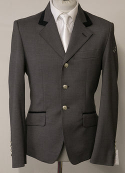 SALE - Cameron Short Jacket, Bombardo Light Grey & Black Suede, Size 38" SPL