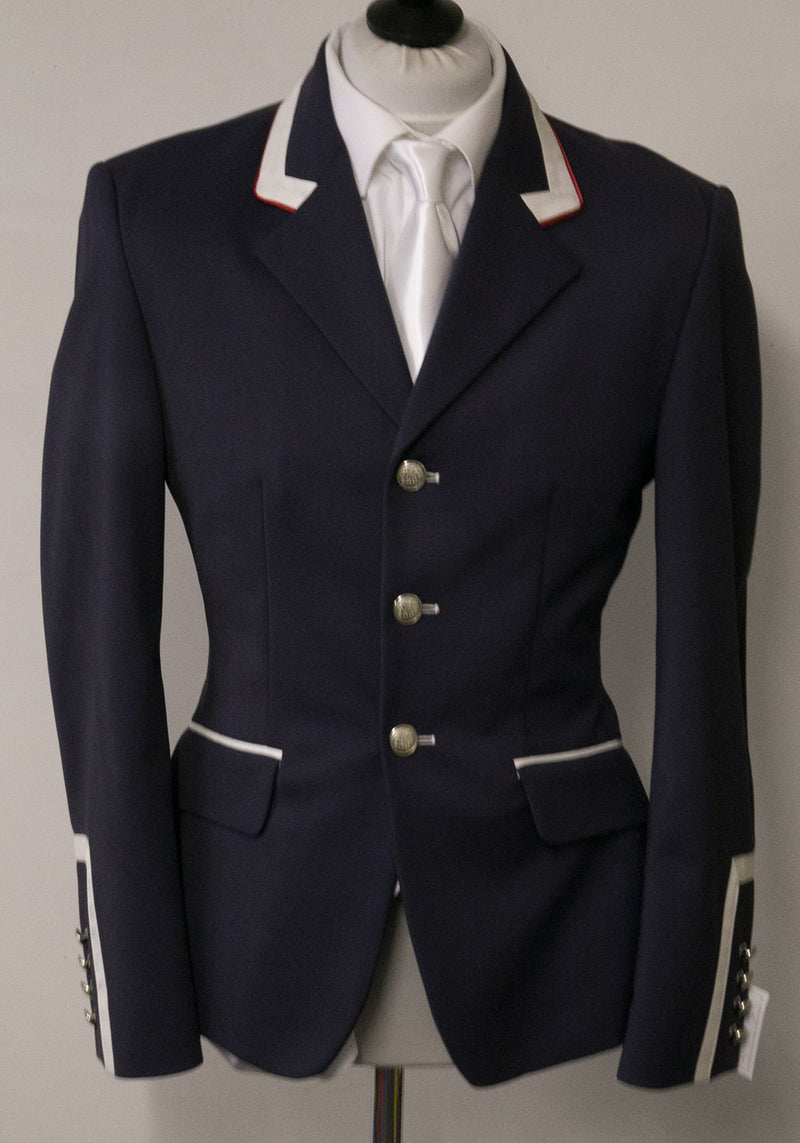 SALE - Cameron short Jacket - Size 38" SPL - Navy Technical/Ivory Fent red Pipe