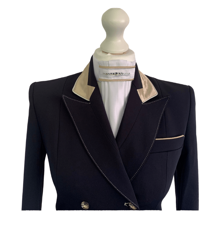 Ladies Isabell Dressage Tailcoat, Navy & Champagne