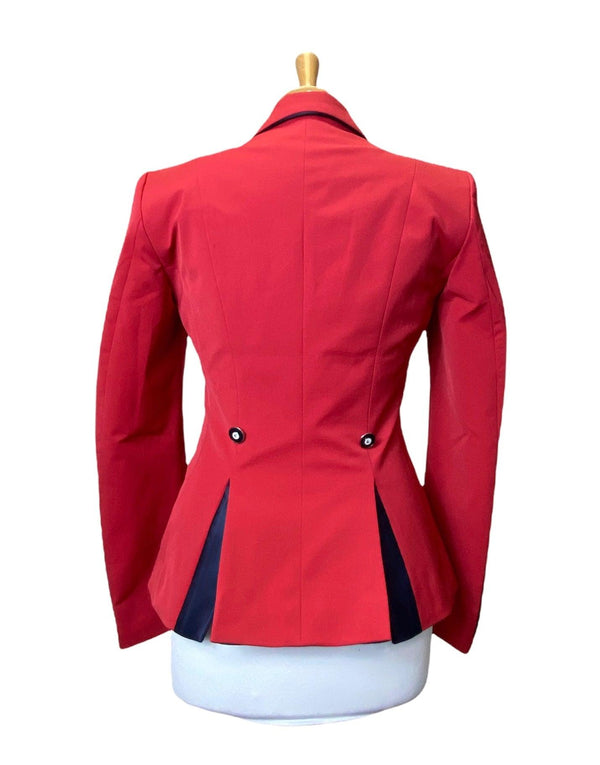 Ladies Charlotte Short Jacket, Classic Red & Navy Collar Piping