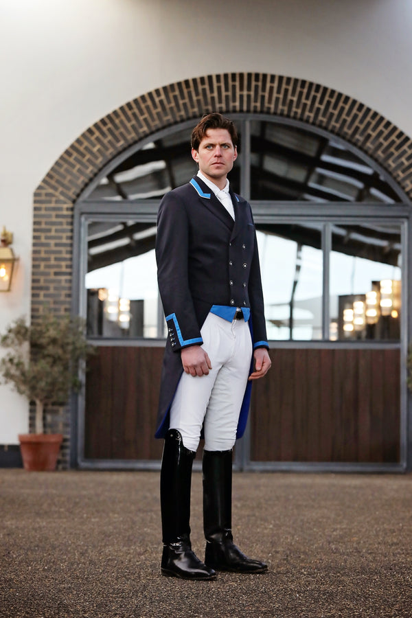 Men's Carl Dressage Tailcoat, Navy & Royal Blue