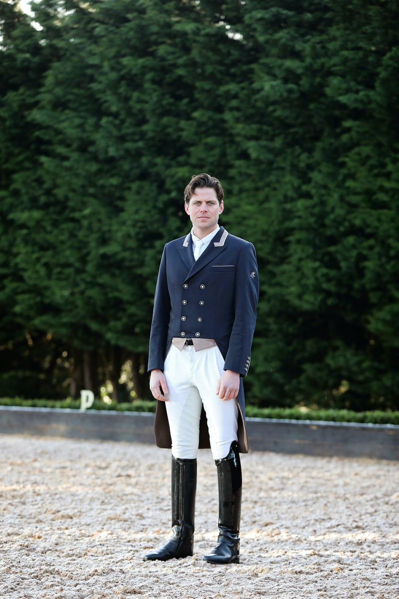 Men's Carl Dressage Tailcoat, Navy & Taupe