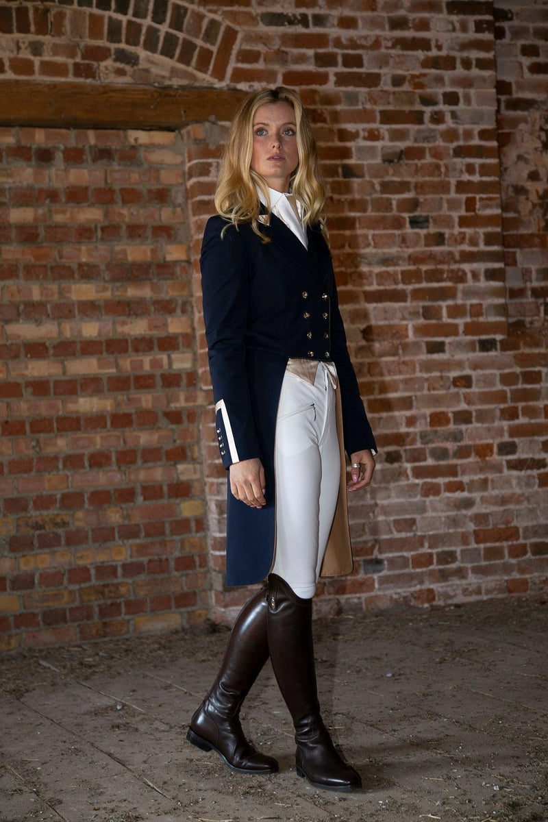 Ladies Isabell Dressage Tailcoat, Navy & Champagne