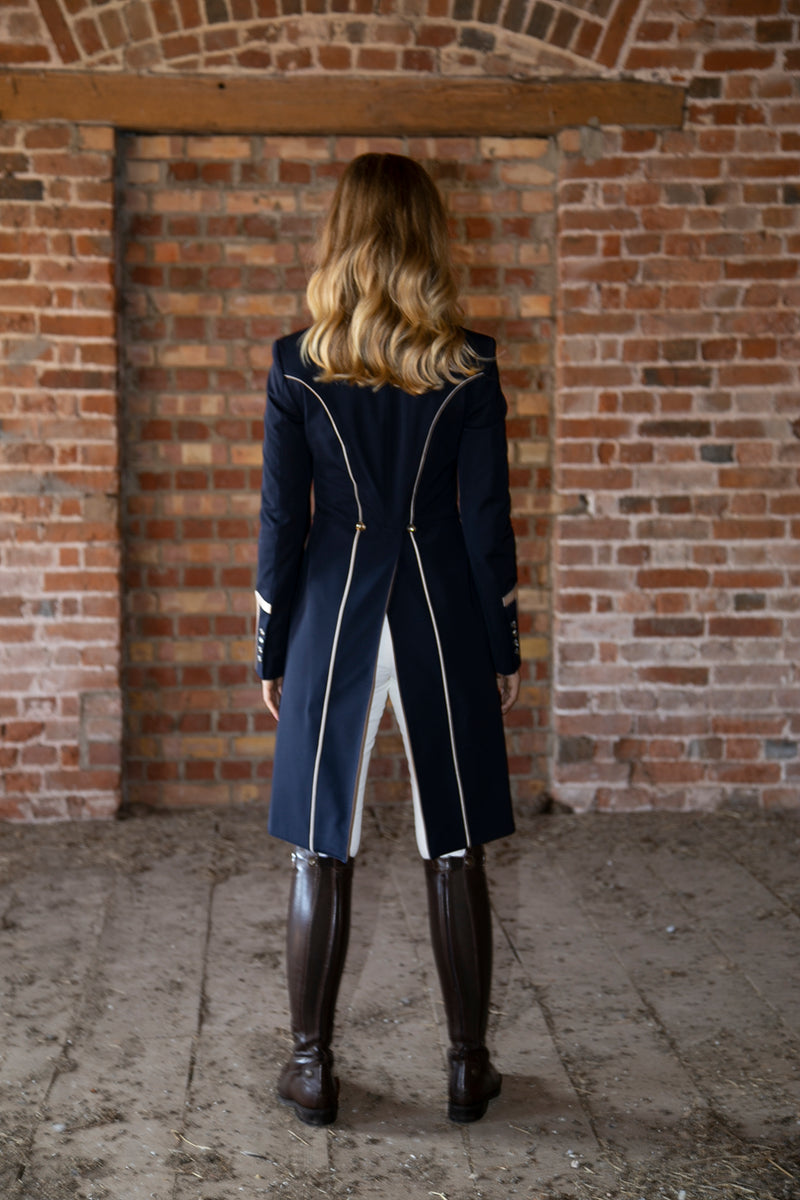Ladies Isabell Dressage Tailcoat, Navy & Champagne