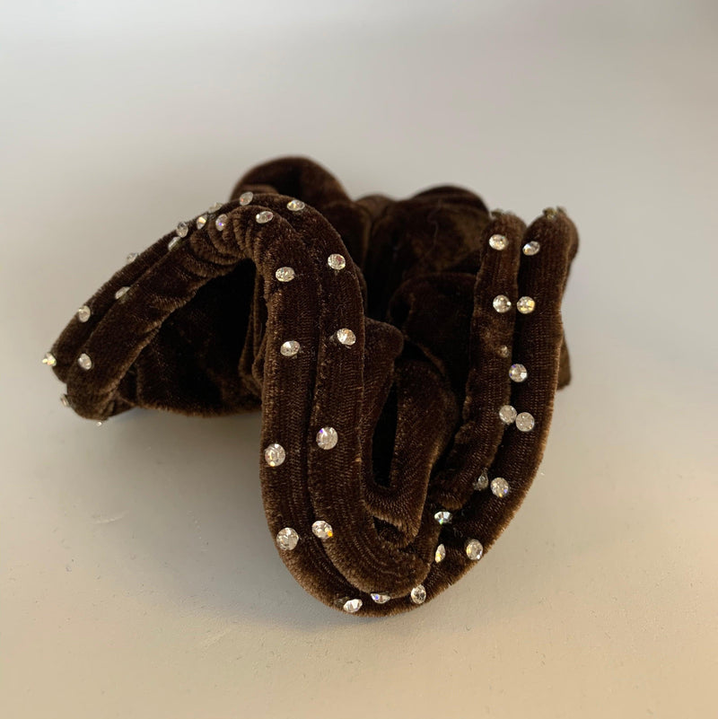 Crystal Edged Velvet Scrunchie