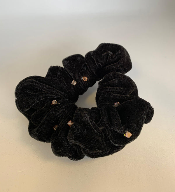 Velvet Scrunchie With Swarovski Crystal Beads