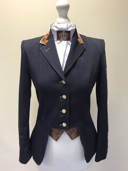 Ladies Gina Cutaway Jacket, Navy, Copper Paisley