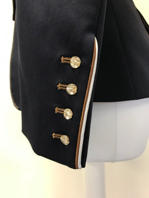 Ladies Gina Cutaway Jacket, Navy, Copper Paisley