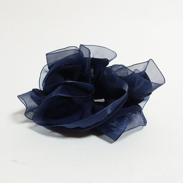 Mesh Trim Chiffon Scrunchie