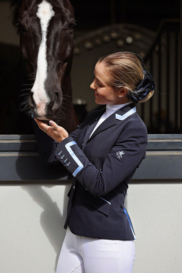 Ladies Charlotte Short Jacket, Navy & Sky Blue