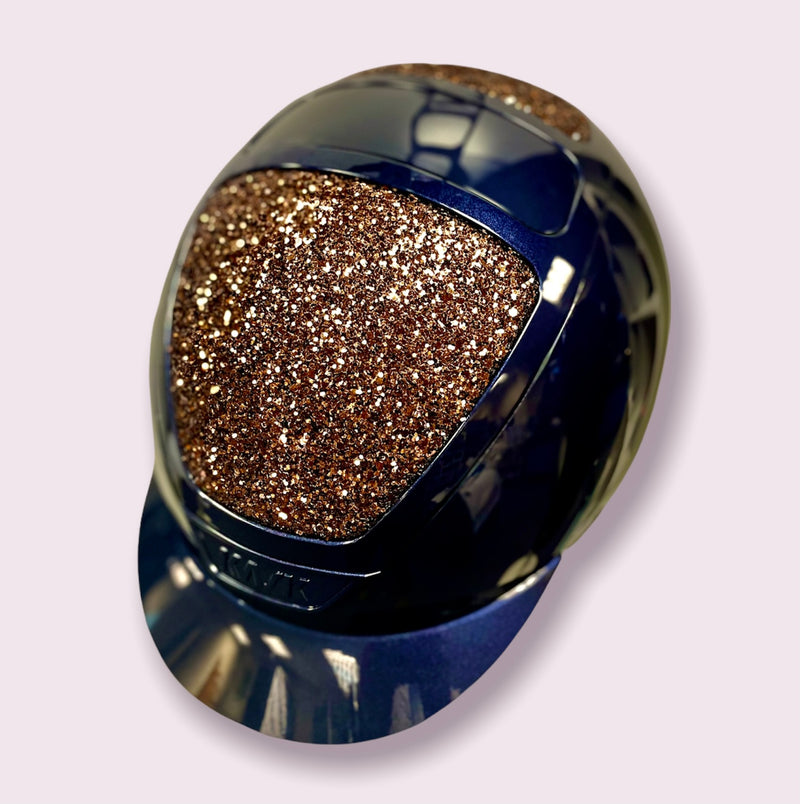 Kask Helmet, Navy Shine with Copper Glitter Leather