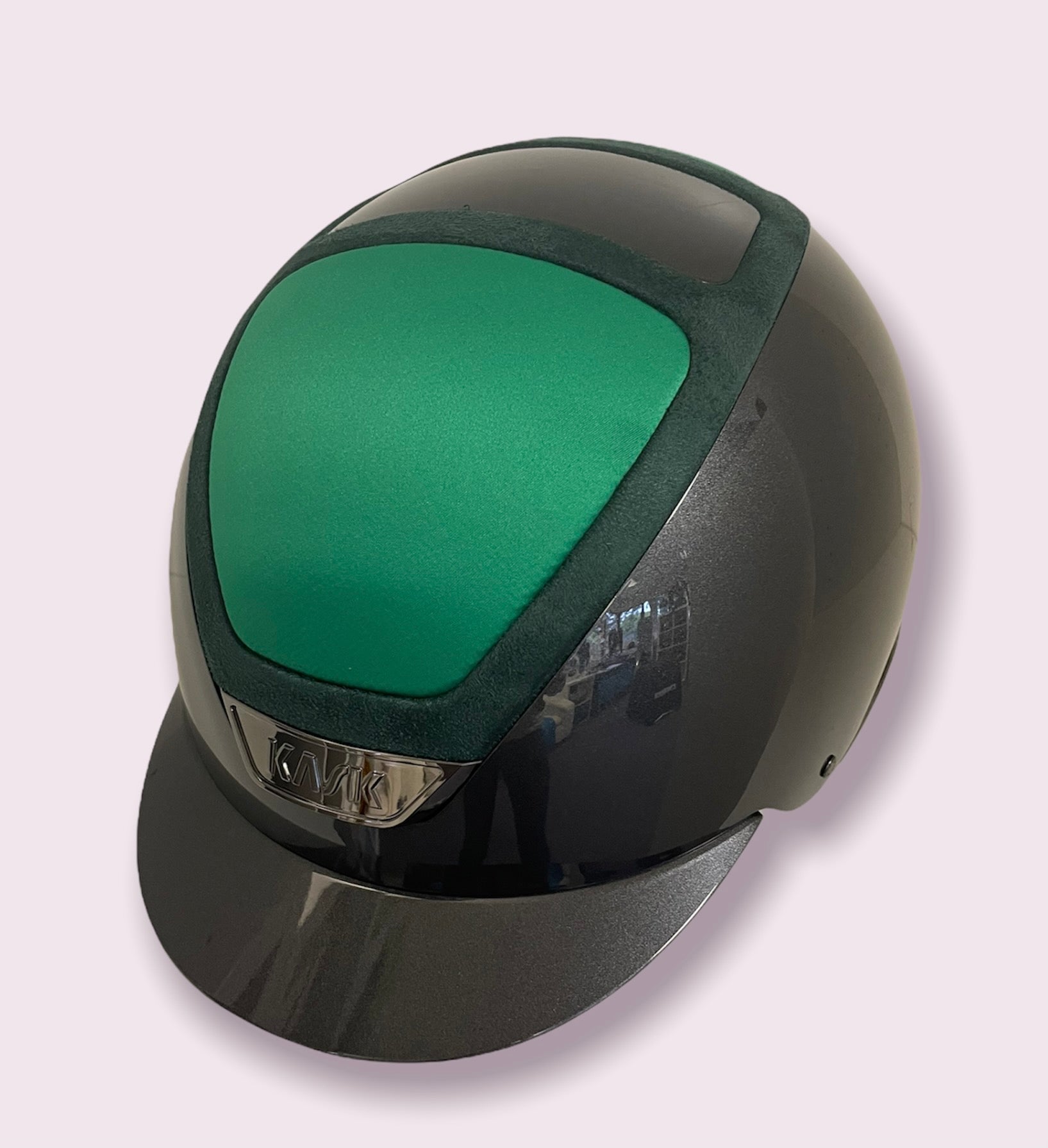 Kask Helmet, Grey Shine with Emerald Green Aerator and Forrest Green Frame