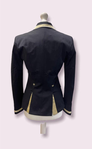 Ladies Charlotte Short Jacket, Black & Pale Gold - Custom Measurements
