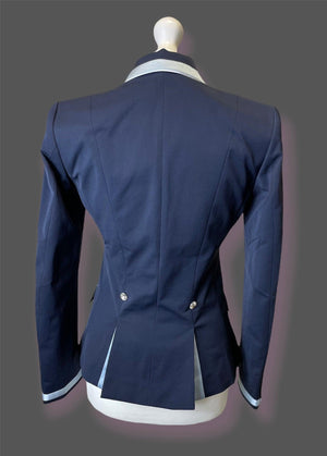 Ladies Gina Cutaway Short Jacket, Navy & Slate Detailing and Interchangeable Points - Custom measurements