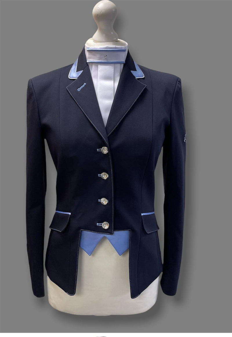 Ladies Gina Cutaway Short Jacket, Navy & Sky Blue