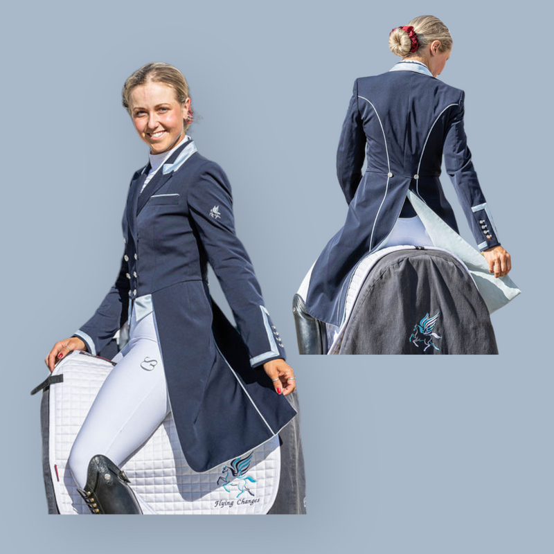 Ladies Isabell Dressage Tailcoat, Navy & Slate