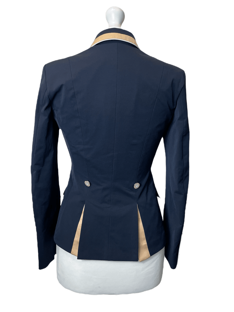 Ladies Gina Cutaway Short Jacket, Navy & Gold Detailing and Interchangeable Points