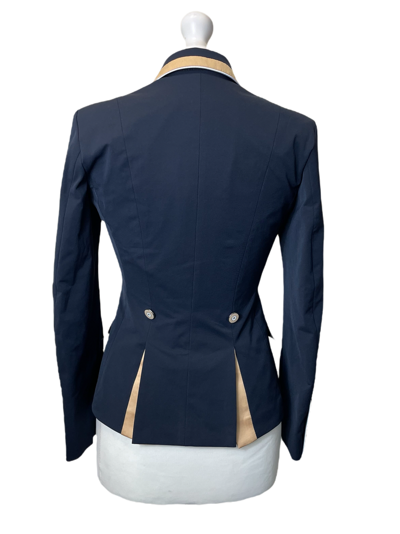Ladies Gina Cutaway Short Jacket, Navy & Gold Detailing and Interchangeable Points