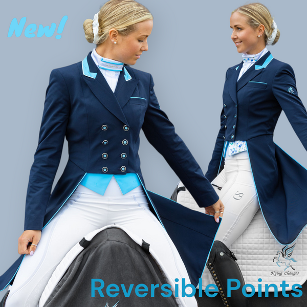 Ladies Isabell Dressage Tailcoat, Navy & Blue