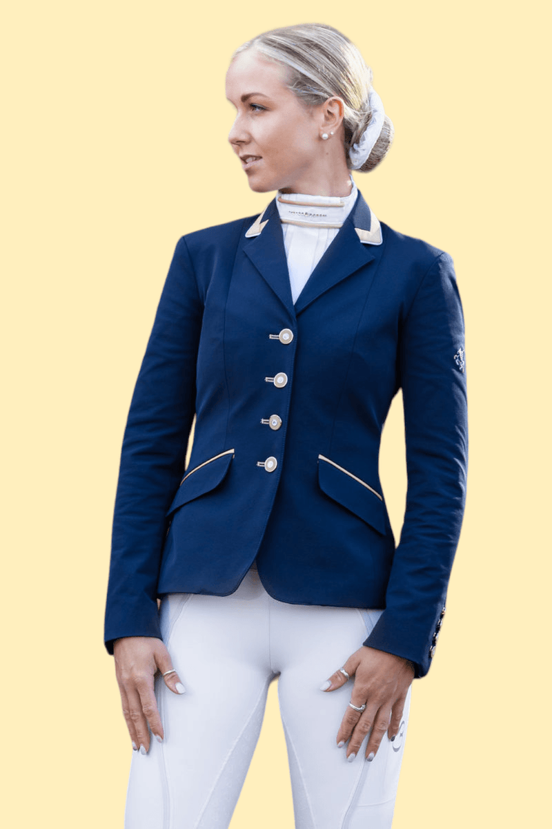 Ladies Charlotte Short Jacket, Navy & Gold