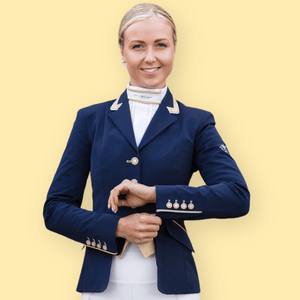 Ladies Gina Cutaway Short Jacket, Navy & Gold Detailing and Interchangeable Points - Custom measurements