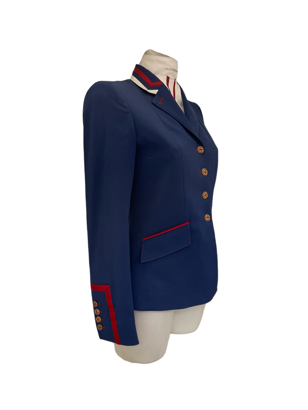 Ladies Charlotte Short Jacket, Royal Blue, Red & White contrast