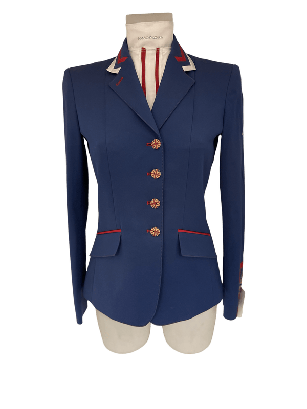 Ladies Charlotte Short Jacket, Royal Blue, Red & White contrast