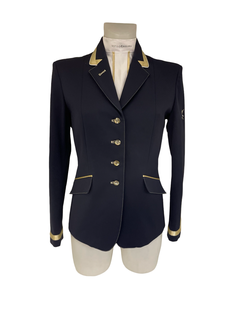 Ladies Charlotte Short Jacket, Navy & Neo Gold