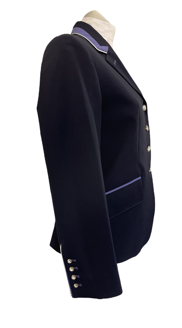 SALE Ladies Charlotte Short Jacket, Navy with purple contrast, Ladies UK size 12