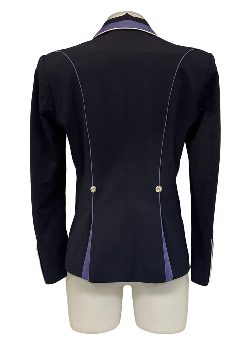 SALE Ladies Charlotte Short Jacket, Navy with purple contrast, Ladies UK size 12