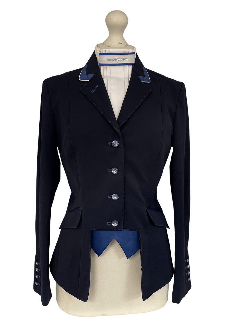 Ladies Gina,  Cutaway Short Jacket, Navy with blue contrast