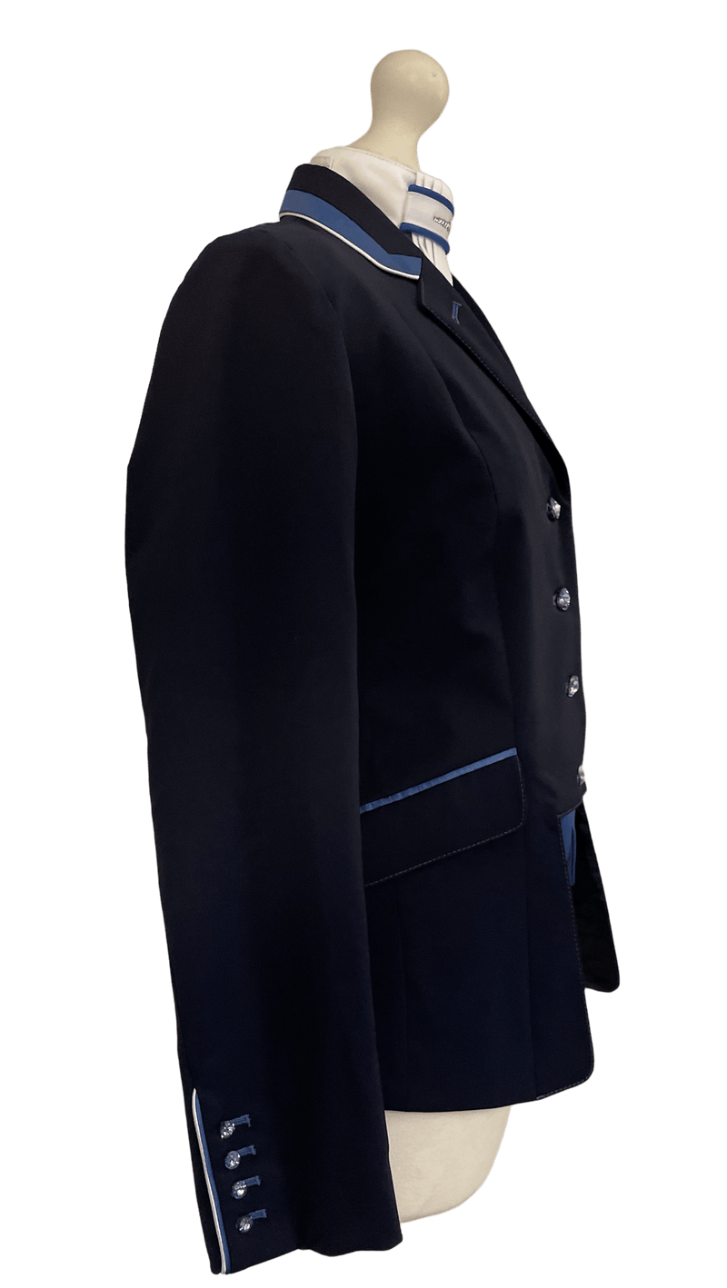 Ladies Gina,  Cutaway Short Jacket, Navy with blue contrast