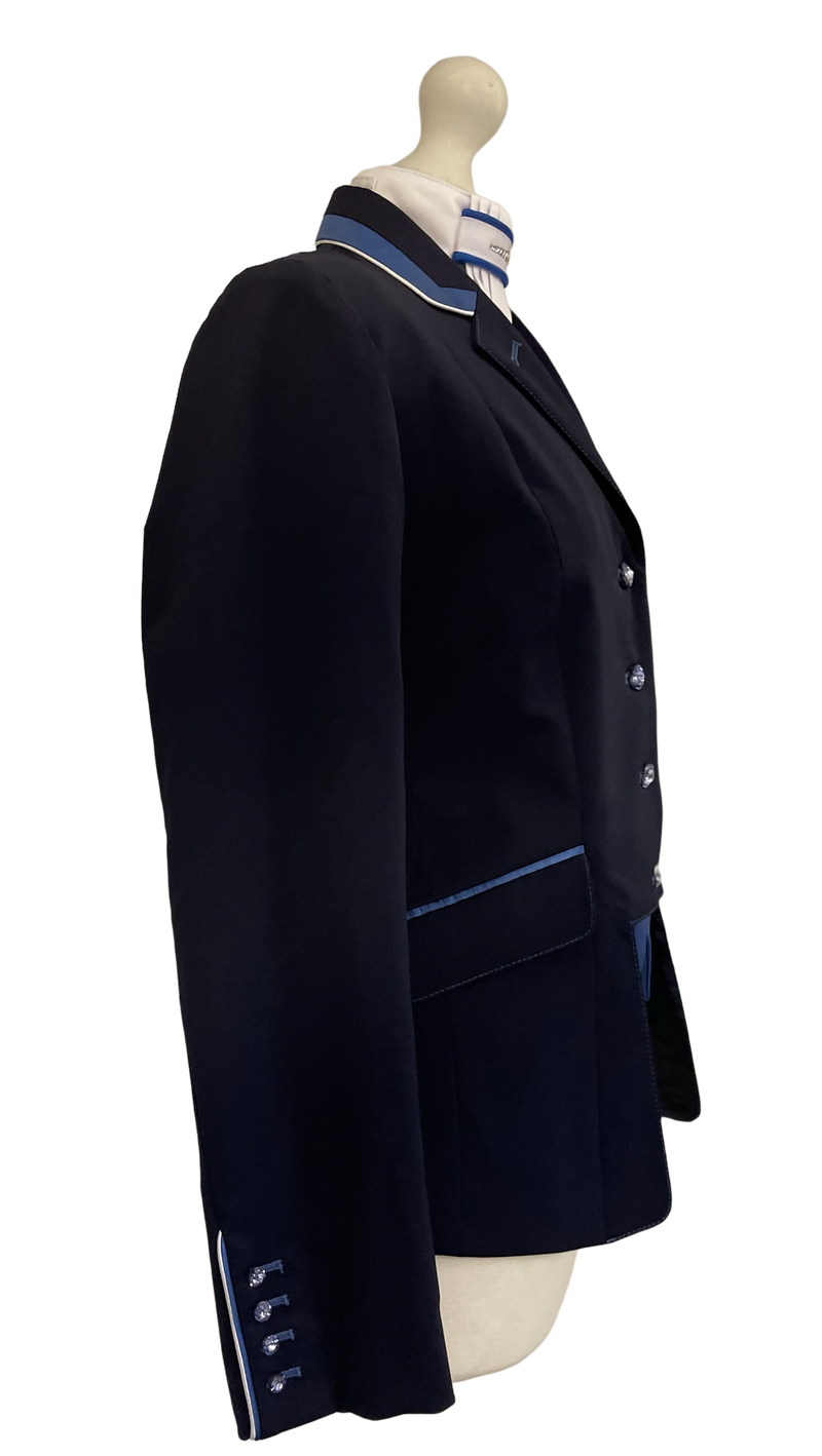 Ladies Gina,  Cutaway Short Jacket, Navy with blue contrast