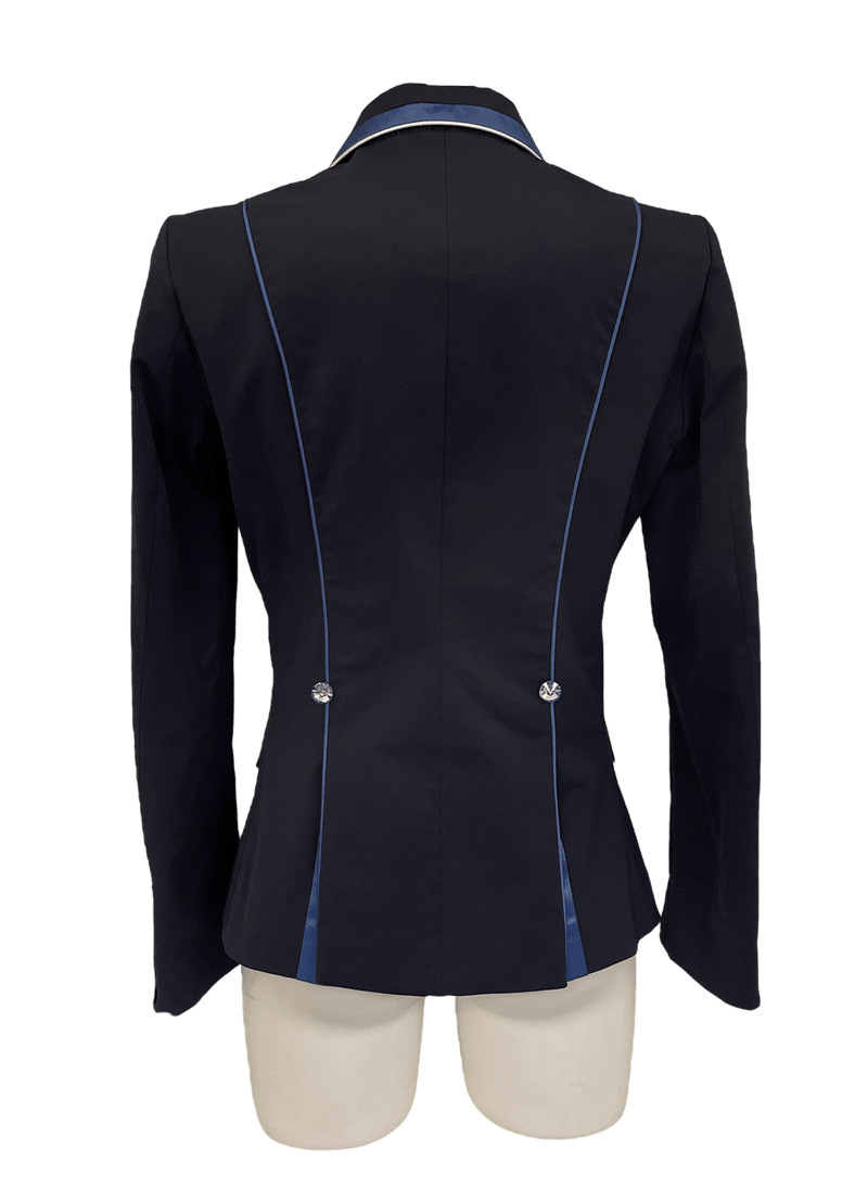 Ladies Gina,  Cutaway Short Jacket, Navy with blue contrast