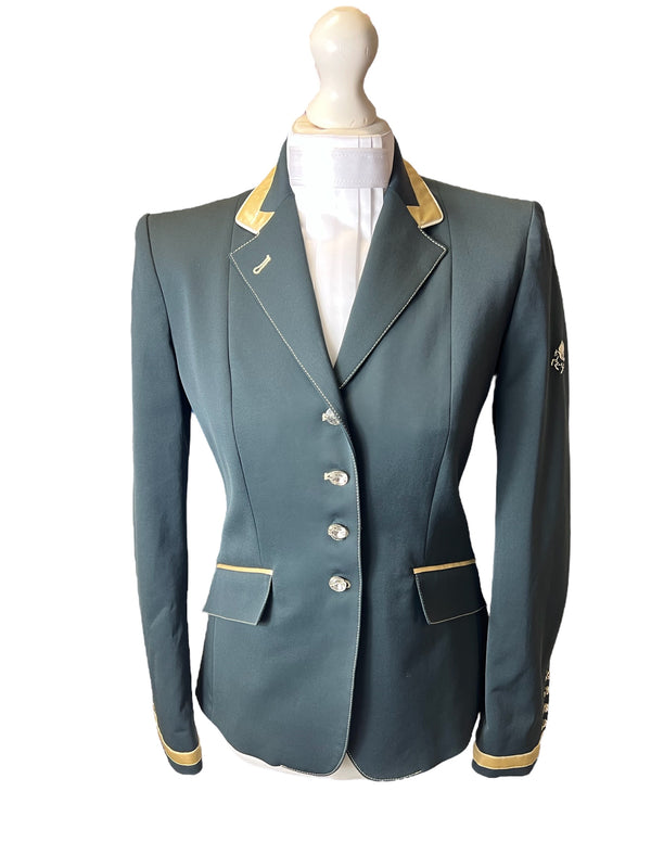 Sale - Ladies Charlotte Short Jacket, Bomb Green & Neo Gold