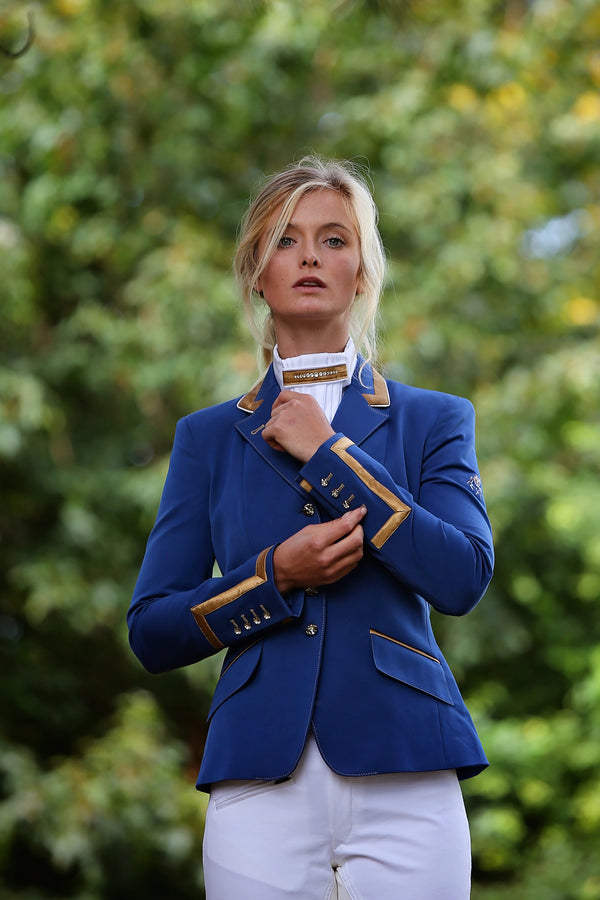 Ladies Charlotte Short Jacket, Royal Blue & New Gold