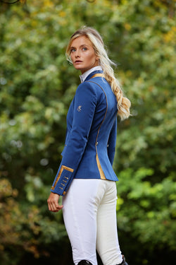 Ladies Charlotte Short Jacket, Royal Blue & New Gold