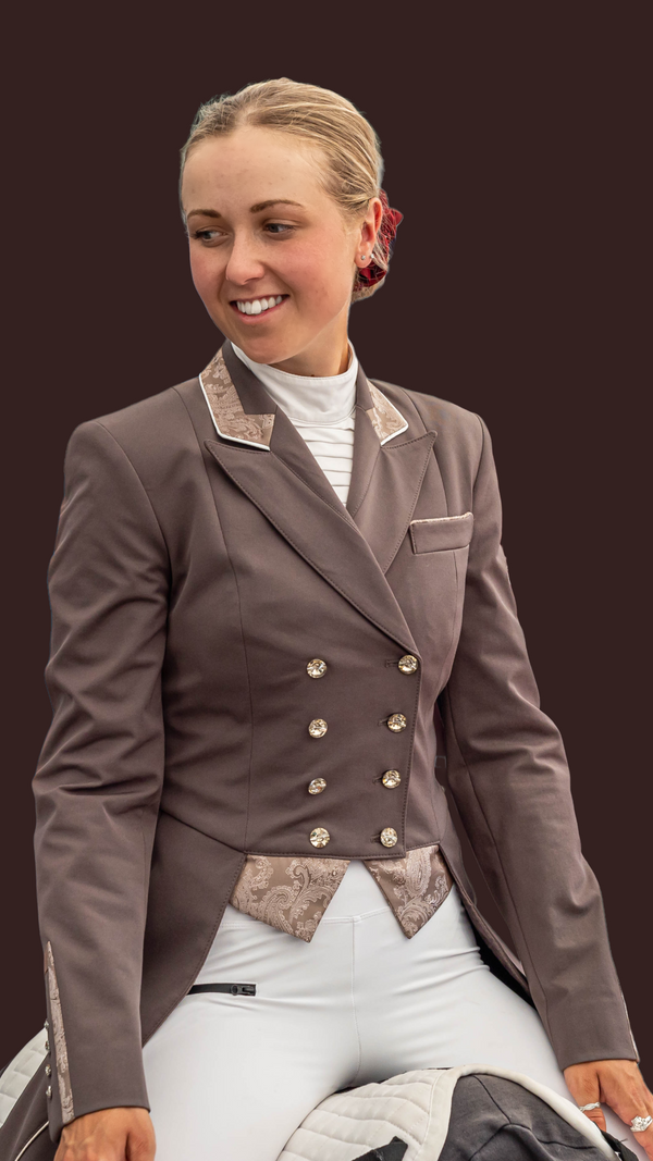 SALE - Ladies Gina Cut Away Short Jacket, Brown & Brown Faux Snake Skin, UK  Size 6