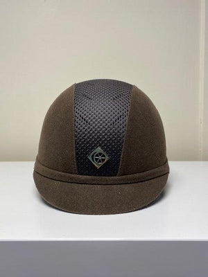 Ex Display Charles Owen Ayr8 , Brown Suede Riding Hat 57cm